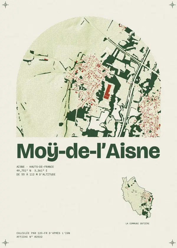 Affiche de Moÿ-de-l'Aisne, calculée par 123-fr d'après l'IGN