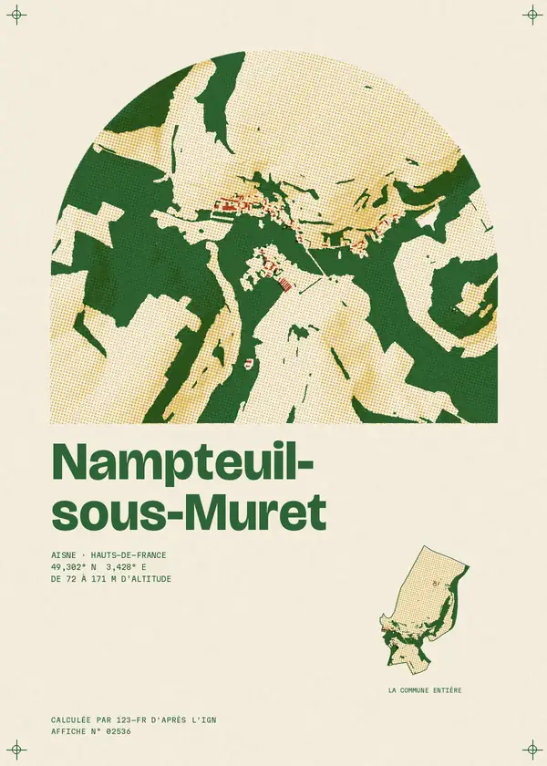 Affiche de Nampteuil-sous-Muret, calculée par 123-fr d'après l'IGN