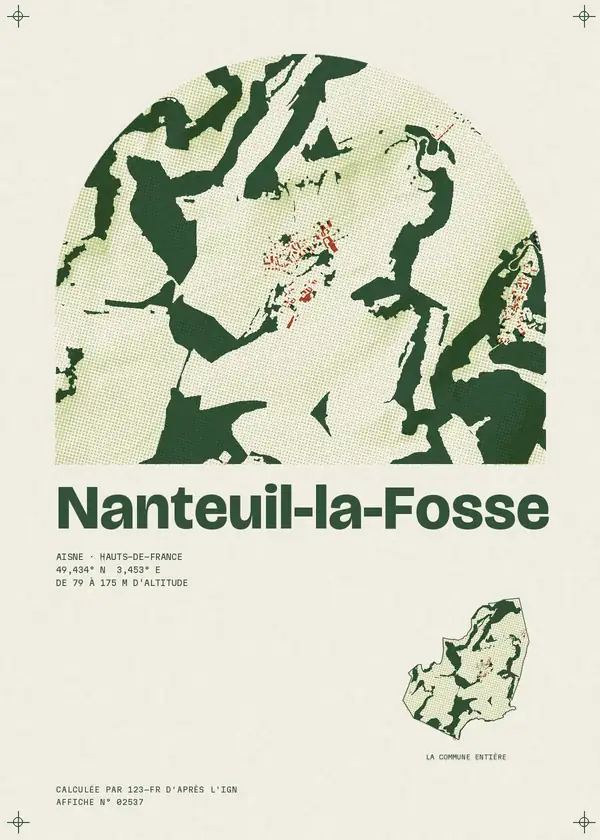 Affiche de Nanteuil-la-Fosse, calculée par 123-fr d'après l'IGN