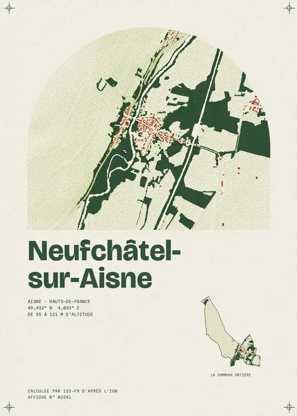 Affiche de Neufchâtel-sur-Aisne, calculée par 123-fr d'après l'IGN