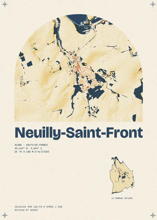 Affiche de Neuilly-Saint-Front, calculée par 123-fr d'après l'IGN