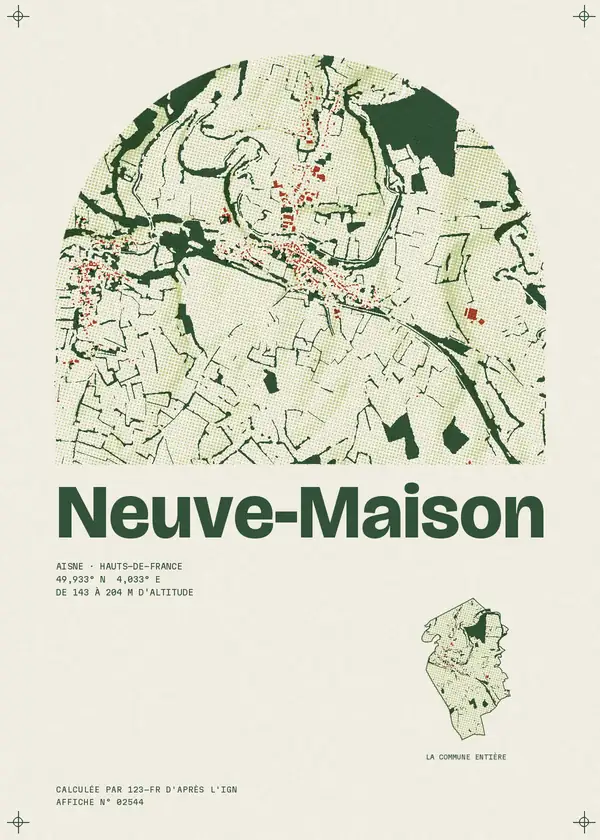 Affiche de Neuve-Maison, calculée par 123-fr d'après l'IGN