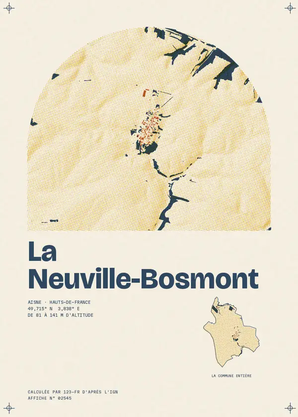 Affiche de La Neuville-Bosmont, calculée par 123-fr d'après l'IGN