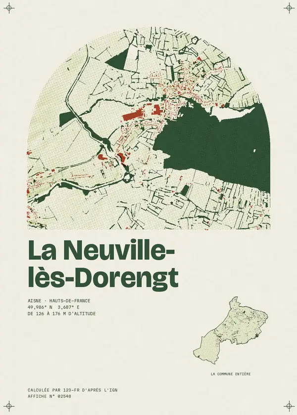 Affiche de La Neuville-lès-Dorengt, calculée par 123-fr d'après l'IGN