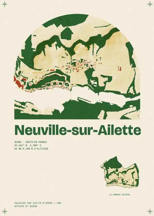 Affiche de Neuville-sur-Ailette, calculée par 123-fr d'après l'IGN