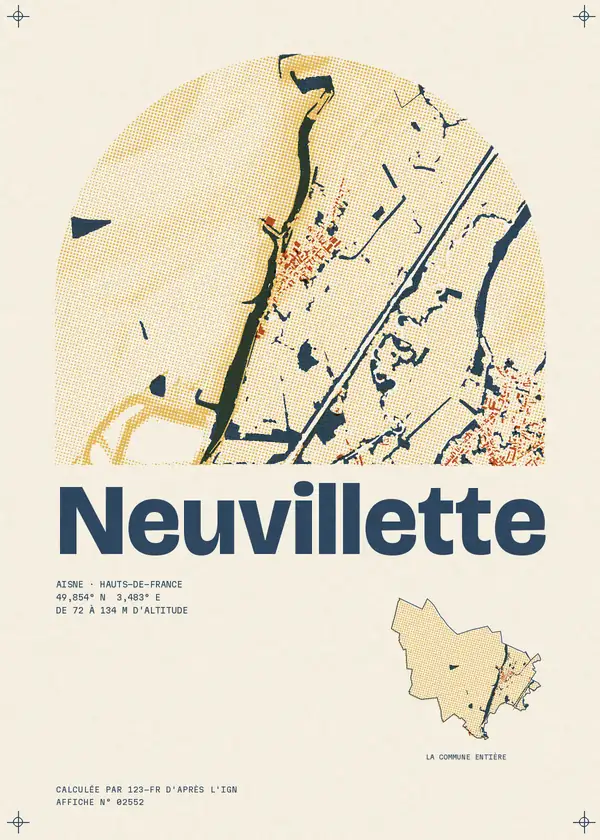 Affiche de Neuvillette, calculée par 123-fr d'après l'IGN