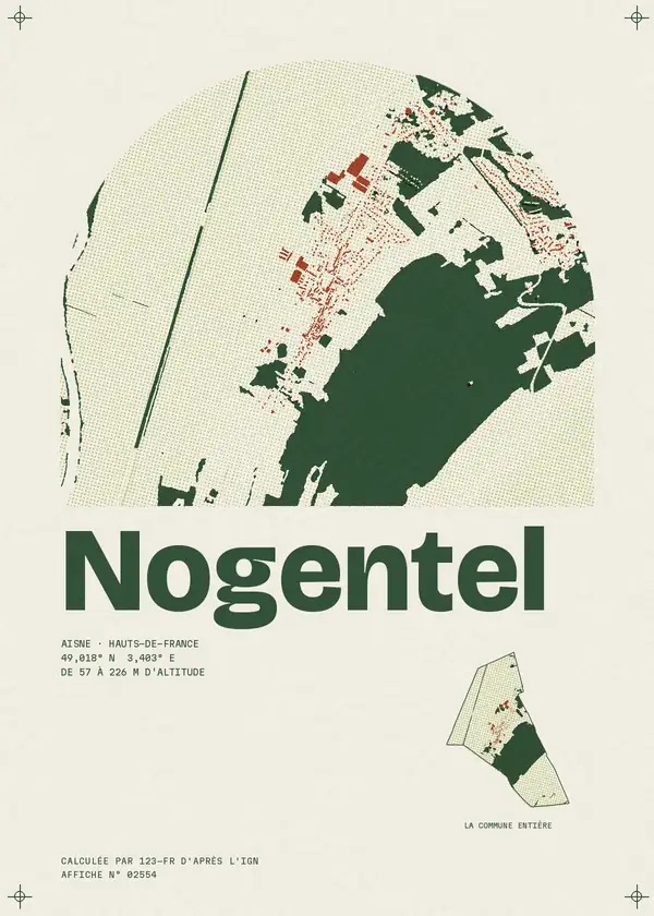 Affiche de Nogentel, calculée par 123-fr d'après l'IGN