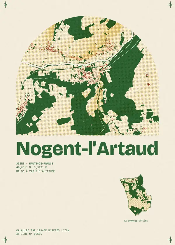Affiche de Nogent-l'Artaud, calculée par 123-fr d'après l'IGN