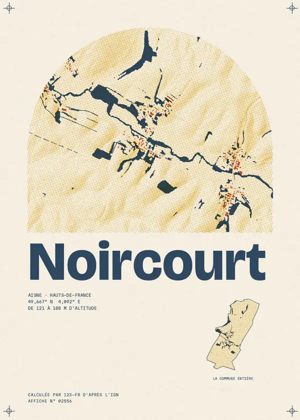 Affiche de Noircourt, calculée par 123-fr d'après l'IGN