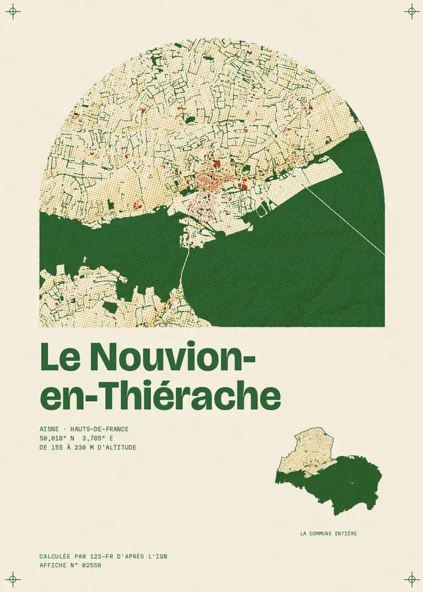 Affiche de Le Nouvion-en-Thiérache, calculée par 123-fr d'après l'IGN