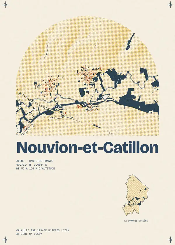 Affiche de Nouvion-et-Catillon, calculée par 123-fr d'après l'IGN