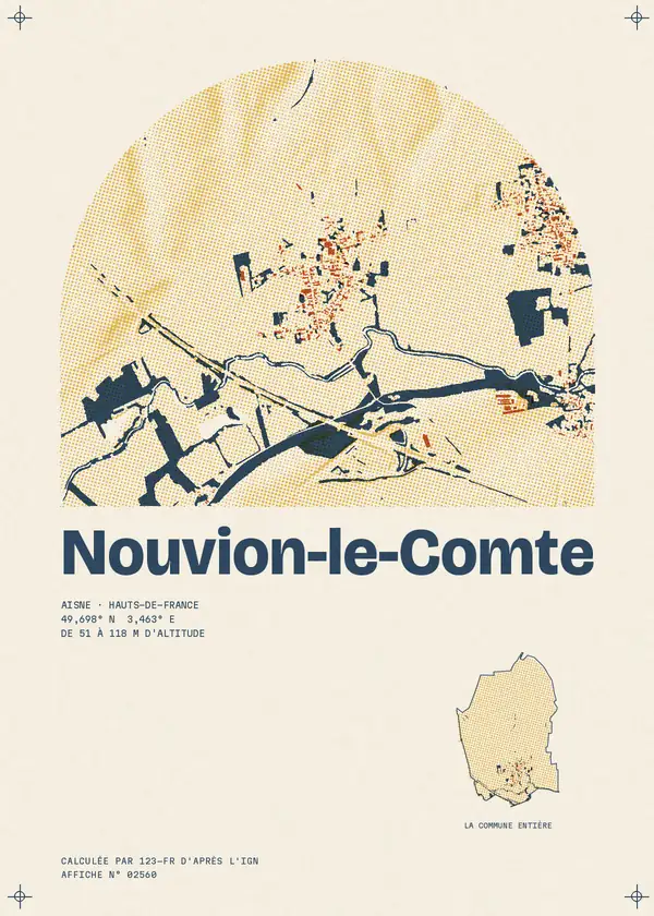 Affiche de Nouvion-le-Comte, calculée par 123-fr d'après l'IGN