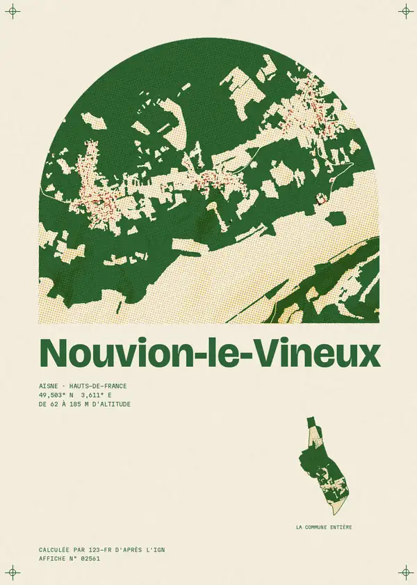 Affiche de Nouvion-le-Vineux, calculée par 123-fr d'après l'IGN