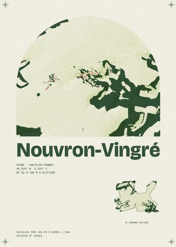 Affiche de Nouvron-Vingré, calculée par 123-fr d'après l'IGN