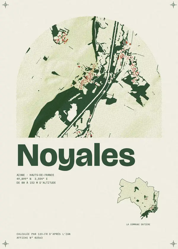 Affiche de Noyales, calculée par 123-fr d'après l'IGN