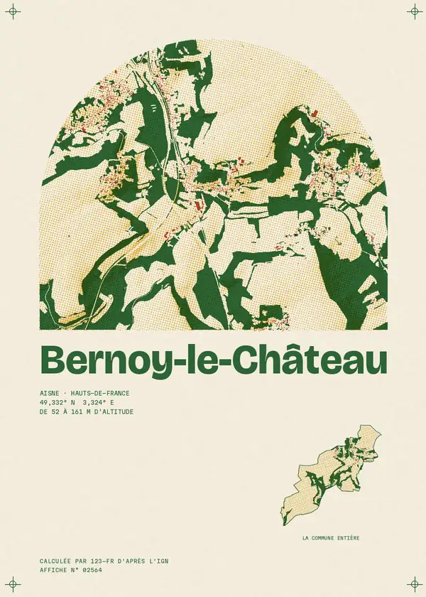 Affiche de Bernoy-le-Château, calculée par 123-fr d'après l'IGN