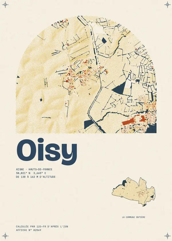 Affiche de Oisy, calculée par 123-fr d'après l'IGN
