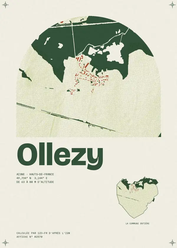 Affiche de Ollezy, calculée par 123-fr d'après l'IGN