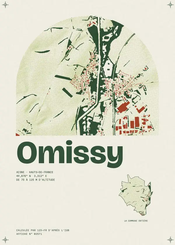 Affiche de Omissy, calculée par 123-fr d'après l'IGN