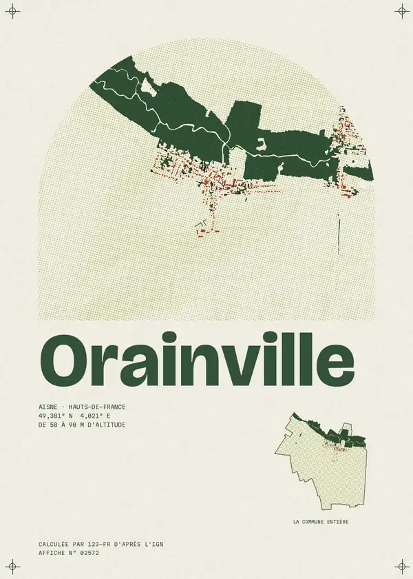 Affiche de Orainville, calculée par 123-fr d'après l'IGN