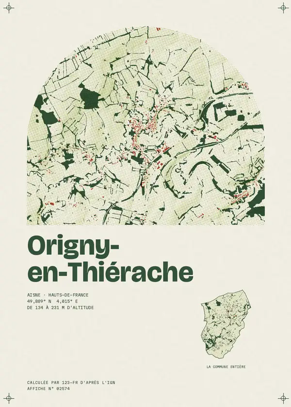 Affiche de Origny-en-Thiérache, calculée par 123-fr d'après l'IGN