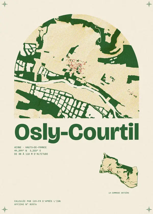Affiche de Osly-Courtil, calculée par 123-fr d'après l'IGN