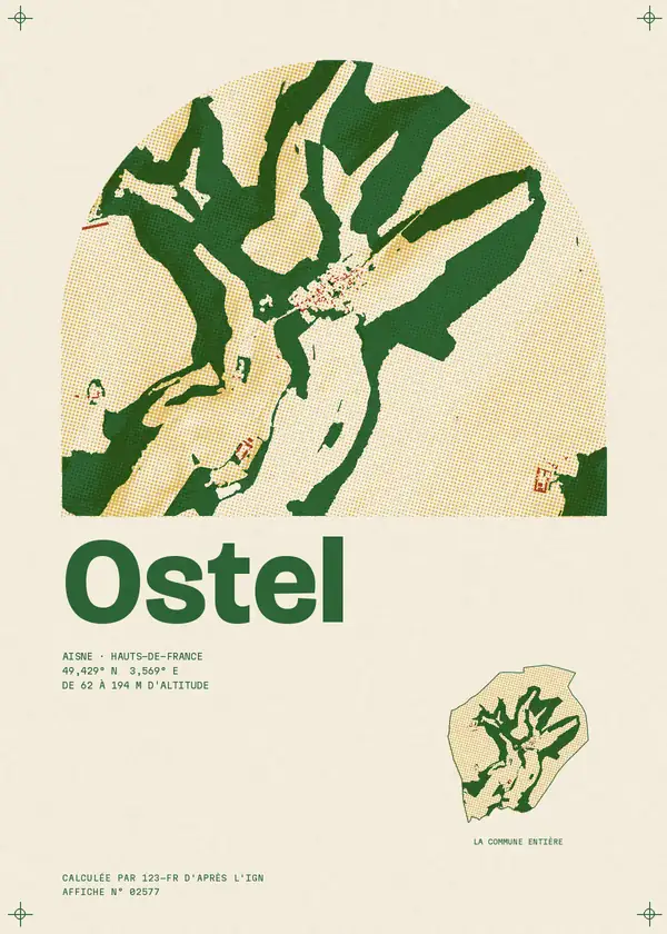 Affiche de Ostel, calculée par 123-fr d'après l'IGN