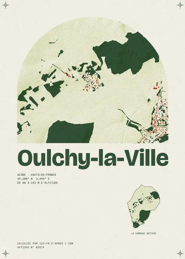 Affiche de Oulchy-la-Ville, calculée par 123-fr d'après l'IGN
