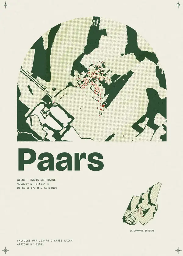 Affiche de Paars, calculée par 123-fr d'après l'IGN