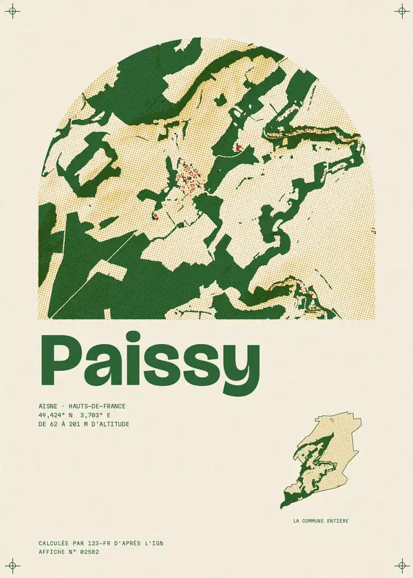 Affiche de Paissy, calculée par 123-fr d'après l'IGN