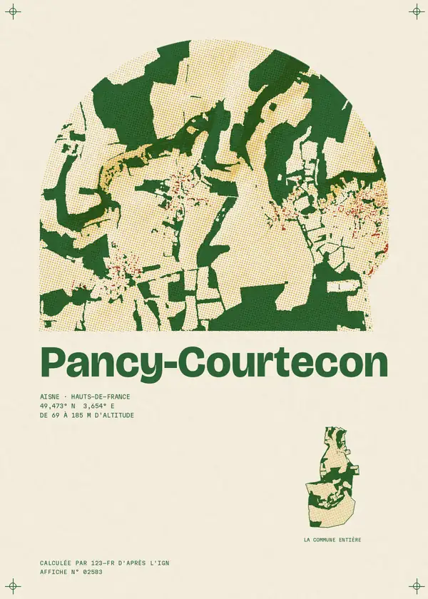 Affiche de Pancy-Courtecon, calculée par 123-fr d'après l'IGN