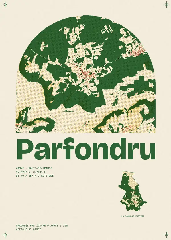 Affiche de Parfondru, calculée par 123-fr d'après l'IGN