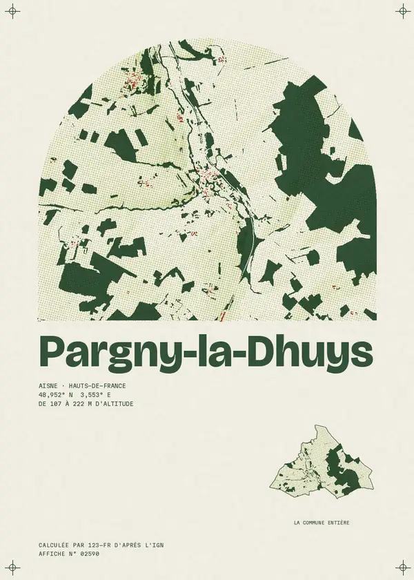 Affiche de Pargny-la-Dhuys, calculée par 123-fr d'après l'IGN