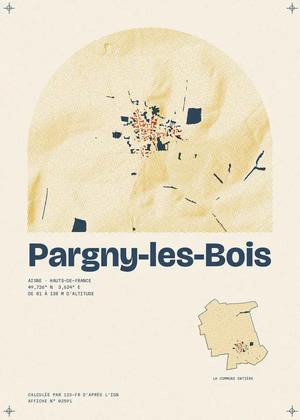 Affiche de Pargny-les-Bois, calculée par 123-fr d'après l'IGN