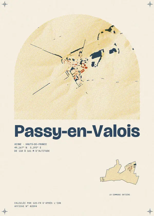 Affiche de Passy-en-Valois, calculée par 123-fr d'après l'IGN