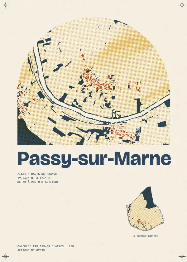 Affiche de Passy-sur-Marne, calculée par 123-fr d'après l'IGN