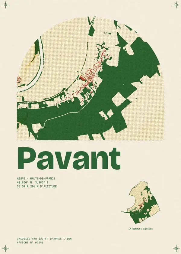 Affiche de Pavant, calculée par 123-fr d'après l'IGN