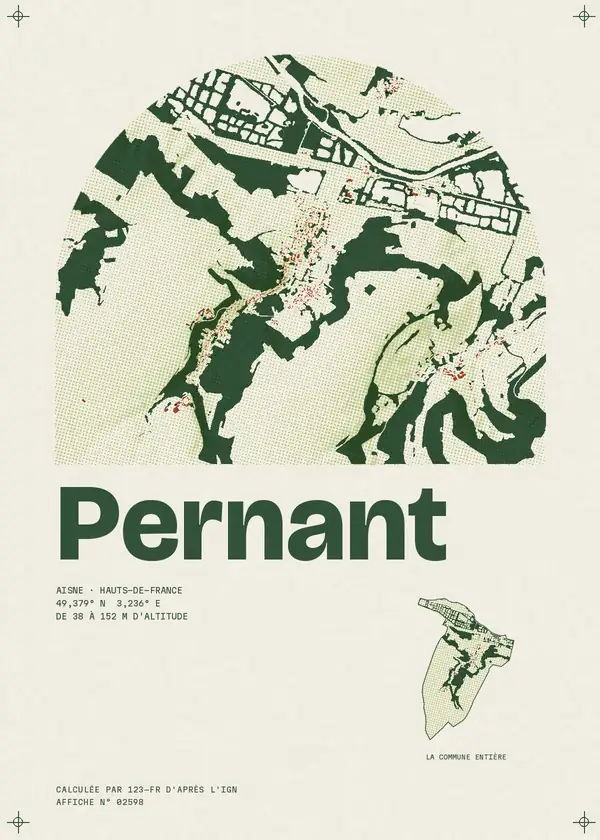 Affiche de Pernant, calculée par 123-fr d'après l'IGN