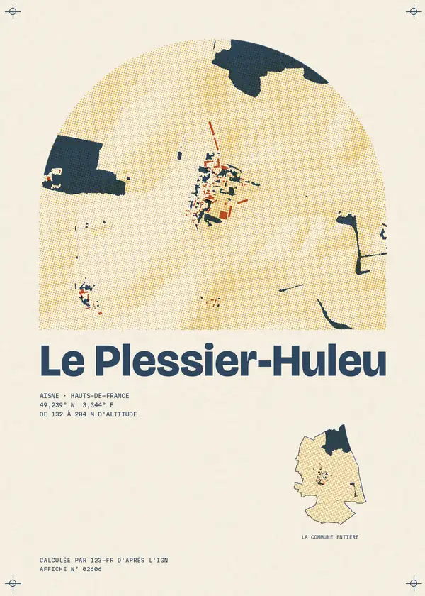 Affiche de Le Plessier-Huleu, calculée par 123-fr d'après l'IGN