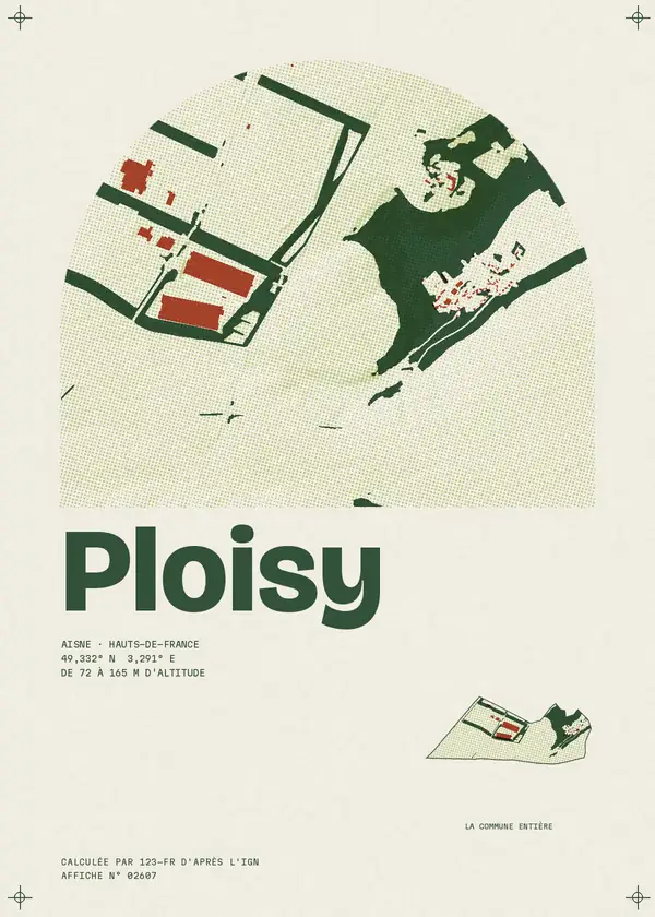 Affiche de Ploisy, calculée par 123-fr d'après l'IGN