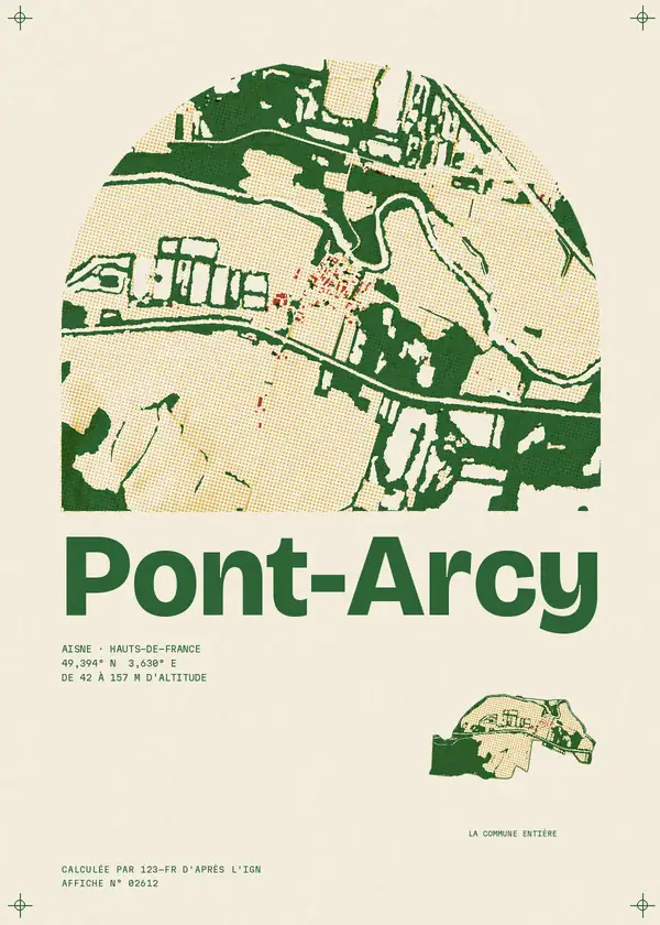 Affiche de Pont-Arcy, calculée par 123-fr d'après l'IGN