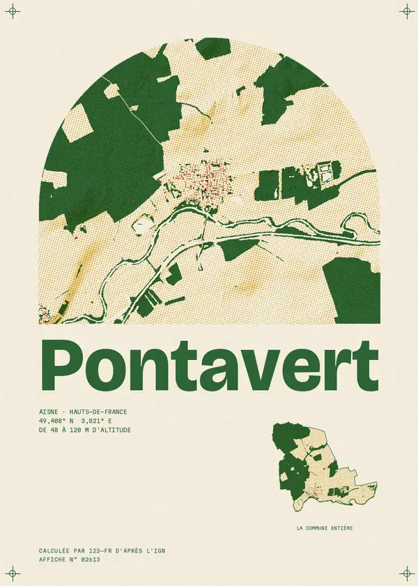 Affiche de Pontavert, calculée par 123-fr d'après l'IGN