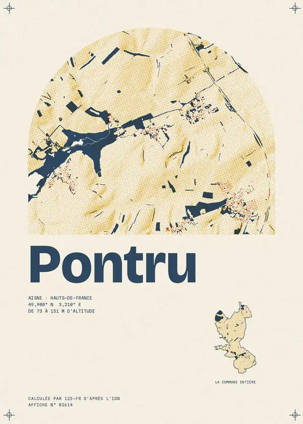 Affiche de Pontru, calculée par 123-fr d'après l'IGN