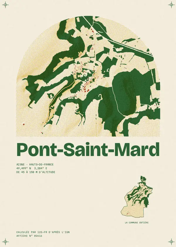 Affiche de Pont-Saint-Mard, calculée par 123-fr d'après l'IGN