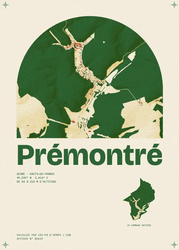 Affiche de Prémontré, calculée par 123-fr d'après l'IGN