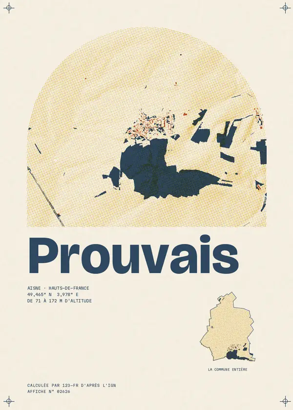 Affiche de Prouvais, calculée par 123-fr d'après l'IGN