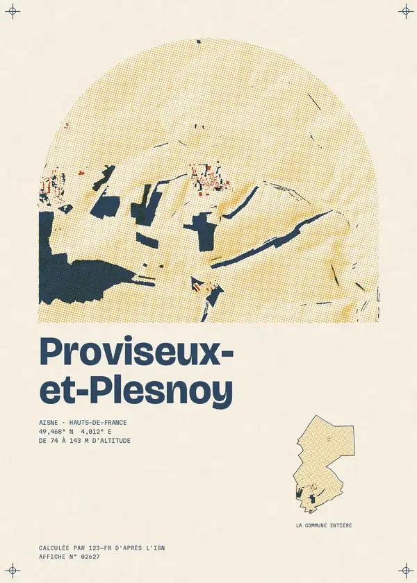 Affiche de Proviseux-et-Plesnoy, calculée par 123-fr d'après l'IGN