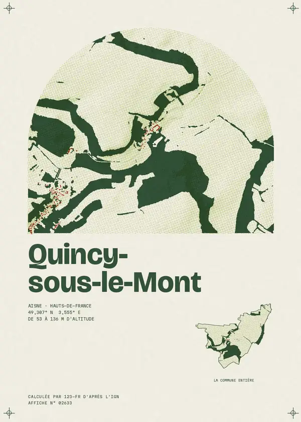 Affiche de Quincy-sous-le-Mont, calculée par 123-fr d'après l'IGN