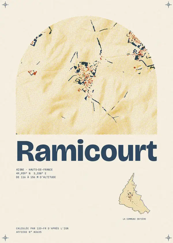 Affiche de Ramicourt, calculée par 123-fr d'après l'IGN