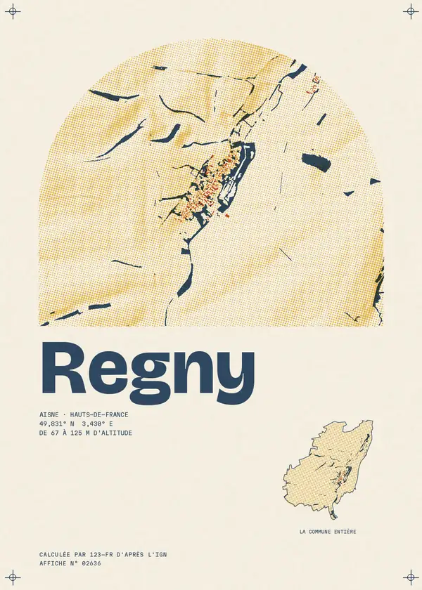 Affiche de Regny, calculée par 123-fr d'après l'IGN